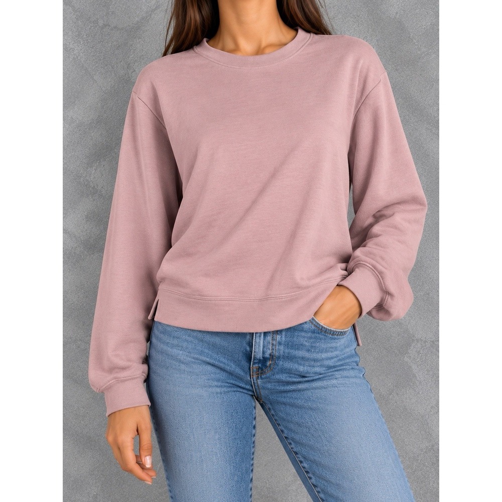 Varley Sweatshirt Womens Small Pink Crewneck Pullover Athleisure Quiet Luxury